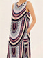 tanie Sukienki boho-Damskie Sukienka maxi Sukienka A line Letnie sukienki Urlop Codzienny Boho Codzienny Święto Luźna Graficzny Plemienny Bez rękawów W serek Rumiany róż Lato