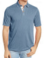 cheap Men&#039;s Classic Polo-Men&#039;s Golf Shirt Golf Polos Shirts Work Casual Lapel Short Sleeve Basic Modern Plain Patchwork Buttons Summer Regular Fit Royal Blue Smoke Light Blue Grey Golf Shirt