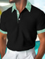 cheap Men&#039;s Classic Polo-Men&#039;s Golf Shirt Waffle Knit Polo Shirt Business Casual Classic Short Sleeve Fashion Modern Solid Color Hawaii Buttons Summer Spring Regular Fit Black White Green Khaki Golf Shirt