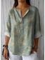 cheap Floral Tops-Women&#039;s Shirt Floral Graphic Vintage Tropical Hawaiian Long Sleeve V Neck Regular Tops Daily Holiday Beach Wear Print Pink Green Summer Spring