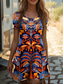 billiga Boho klänningar-Damers Boho Klänning Western Klänning Vintage Mini Klänning T-shirt Klänning Tee Klänning Shift Klänning Sommar Klänning Semester Avslappnad Boho Fest Strand Regular Fit Grafisk Tribal Kort ärm