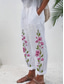 baratos Calças de perna reta-Calças Femininas de Algodão e Linho Calças Largas Sem Cinto Semelhantes a Linho Shorts de Praia Moda de Férias Estilo Étnico Comprimento Total Cintura Alta Impressão Gráfica Floral Térmica Quente