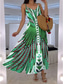 preiswerte Boho Kleider-Damen Maxikleid A Linie Kleid Unterkleid Urlaub Lässig Boho Ausgehen Strand Normale Passform Blumen Grafik Feder Ärmellos V Ausschnitt Blau Orange Grün Rosa Sommer Frühling