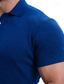 billige Klassisk poloskjorte for menn-Herre Golf skjorte Golf poloskjorter Arbeid Avslappet Knaphul Kortermet Grunnleggende Moderne عادي Lapper Knapper Sommer Normal Svart Burgunder Kongeblå Blå Mørkegrå Militærgrønn Golf skjorte