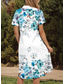 cheap Floral Dress-Women&#039;s Midi Dress A Line Dress Vacation Casual Daily Date Regular Fit Floral Graphic Butterfly Short Sleeve Shirt Collar Blue Summer Spring
