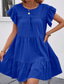abordables Robe blanche-Femmes Mini Robe Robe Décontractée Robe d'été Élégant Mode Extérieur Fête Date Coupe régulière Uni Manche Courte Col ras du cou Bleu Noir Rose rouge Été Printemps