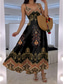 cheap Boho Dress-Women&#039;s Maxi Dress A Line Dress Slip Dress Vacation Casual Boho Going out Beach Regular Fit Floral Graphic Paisley Sleeveless V Neck Black Red Blue Purple Summer Spring