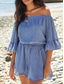 billiga Blommiga klänningar-Kvinnors Boho-klänning Västern-klänning Vintage Mini-klänning A-linjeformad klänning Off The Shoulder-klänning Semester Avslappnad Boho Utomhus Utegång Strand Regular Fit Blommönster Grafik Randig