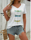 cheap Animals tee-Women&#039;s T Shirt Graphic Animal Stylish Casual Short Sleeve V Neck Regular Tops Daily Print White Summer