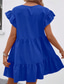 abordables Robe blanche-Femmes Mini Robe Robe Décontractée Robe d'été Élégant Mode Extérieur Fête Date Coupe régulière Uni Manche Courte Col ras du cou Bleu Noir Rose rouge Été Printemps