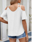 cheap Women&#039;s Plain Tops-Women&#039;s Shirt Blouse Solid Color Stylish Casual Short Sleeve Strap Regular Tops Daily Eyelet Sage Green Black White Pink Sky Blue Summer