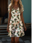halpa Kukkaiset mekot-Naisten Boho-mekko Lännen mekko Vintage mini-mekko T-paitamekko Tee-mekko kesämekko lomat rennot ranta päivittäinen menossa oleva säännöllinen istuvuus kukkakuosi graafinen lyhyt hiha V-kaula-aukko
