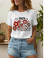 cheap Humor&amp;Quotes tee-Women&#039;s T Shirt Floral Graphic Letter Vintage Stylish Classic Short Sleeve Crew Neck Round Neck Regular Tops Daily Print Black White off-white Summer Spring Be Kind
