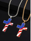 baratos Acessórios-Colar com Pingente de Cruz da Bandeira Americana – Tom de Ouro e Prata com Design da Bandeira dos EUA Estiloso e Moderno para Uso Casual e de Declaração