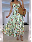 preiswerte Blumenkleider-Damen Maxikleid A Linie Kleid Unterkleid Urlaub Lässig Boho Party Ausgehen Standard Passform Blumen Grafik Ärmellos V Ausschnitt Weiß Rosa Blau Grün Sommer Frühling