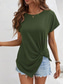 cheap Plain tee-Women&#039;s T Shirt Solid Color Plain Fashion Classic Casual Short Sleeve Crew Neck Regular Tops Daily Weekend Asymmetrical Black White Army Green Navy Blue Summer