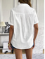 cheap Shirts-Women&#039;s Shirt Solid Color Basic Casual Short Sleeve Shirt Collar Regular Tops Daily Buttons Black White Pink Blue Summer