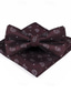 economico Festa di cena-Cravatta a farfalla vintage da uomo per feste nuziali completi per il ritorno a casa cravatta a farfalla con motivo e fazzoletto da taschino stampato floreale bordeaux blu navy verde scuro