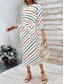abordables Vestido Sencillo-Mujer Mini vestido Vestido tubo Vestido ajustado Vestido de verano Casual Diario Ajuste regular A Rayas Manga 3/4 Cuello Barco Negro Blanco Azul Piscina Verano