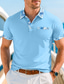 ieftine Polo clasic pentru bărbați-Bărbați Tricou polo din amestec de bumbac Cămașă de golf Casual Concediu Rever Manșon scurt Modă De Bază Imprimeu Paisley Peteci Buzunar Vară Fit regulat Alb Kaki Gri Închis Tricou polo din amestec