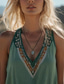 ieftine Tanc grafic-Pentru femei Camisole Tank Top Grafic Boemia Tropical Zilnic Fără manșon Stil Nautic Topuri obișnuite Zilnic Sală de Fitness Concediu Trifoi Vară
