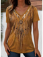 cheap Boho tee-Women&#039;s T Shirt Graphic Paisley Bohemia Stylish Casual Short Sleeve V Neck Regular Tops Daily Weekend Beach Wear Print White / Black Black Red Light Brown Purple Summer