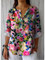 cheap Floral Tops-Women&#039;s Shirt Floral Graphic Vintage Tropical Hawaiian Long Sleeve V Neck Regular Tops Daily Holiday Beach Wear Print Pink Green Summer Spring