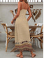 economico Abiti Boho-Per donna Abito Midi Vestito Estivo Abito a trapezio Abito Sottoveste Vacanza Casual Boho Uscire Spiaggia Vestibilità comoda Grafico Tribale Senza Maniche Scollo a V Spalline sottili Marrone Estate