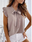 cheap Plain Tank Top-Women&#039;s Shirt Solid Color Polka Dot Daily Casual Sleeveless V Neck Regular Tops Daily Tie Front Pink Blue Purple Green Khaki Summer Spring