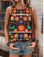 cheap Floral Tank Top-Women&#039;s Camisole Tank Top Floral Graphic Bohemia Hawaiian Ethnic Sleeveless Crew Neck Regular Tops Daily Print Black Yellow Summer Spring