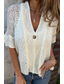 cheap Women&#039;s Plain Tops-Women&#039;s Blouse Plain Basic Modern Casual Half Sleeve V Neck Regular Tops Daily Holiday Going out Buttons Black White Pink Brown Green Summer