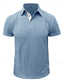 cheap Men&#039;s Classic Polo-Men&#039;s Golf Shirt Golf Polos Shirts Work Casual Lapel Short Sleeve Basic Modern Plain Patchwork Buttons Summer Regular Fit Royal Blue Smoke Light Blue Grey Golf Shirt