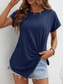 cheap Plain tee-Women&#039;s T Shirt Solid Color Plain Fashion Classic Casual Short Sleeve Crew Neck Regular Tops Daily Weekend Asymmetrical Black White Army Green Navy Blue Summer