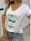 cheap Animals tee-Women&#039;s T Shirt Graphic Animal Stylish Casual Short Sleeve V Neck Regular Tops Daily Print White Summer