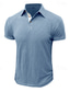 cheap Men&#039;s Classic Polo-Men&#039;s Golf Shirt Golf Polos Shirts Work Casual Lapel Short Sleeve Basic Modern Plain Patchwork Buttons Summer Regular Fit Royal Blue Smoke Light Blue Grey Golf Shirt