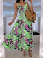 preiswerte Boho Kleider-Damen Maxikleid A Linie Kleid Unterkleid Urlaub Lässig Outdoor Ausgehen Normale Passform Grafik Stammes Ärmellos V Ausschnitt Blau Orange Grün Sommer Frühling