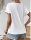 cheap Plain tee-Women&#039;s T Shirt Solid Color Plain Fashion Classic Casual Short Sleeve Crew Neck Regular Tops Daily Weekend Asymmetrical Black White Army Green Navy Blue Summer