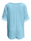 cheap Plain tee-Women&#039;s Tunic Solid Color Plain Elegant Vintage Fashion Short Sleeve V Neck Regular Tops Daily Weekend Lace Pink Blue Summer Spring