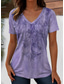 cheap Boho tee-Women&#039;s T Shirt Graphic Paisley Bohemia Stylish Casual Short Sleeve V Neck Regular Tops Daily Weekend Beach Wear Print White / Black Black Red Light Brown Purple Summer