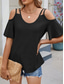 cheap Women&#039;s Plain Tops-Women&#039;s Shirt Blouse Solid Color Stylish Casual Short Sleeve Strap Regular Tops Daily Eyelet Sage Green Black White Pink Sky Blue Summer
