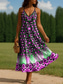 economico Abiti floreali-Per donna Abito maxi Abito a trapezio Abito Sottoveste Vacanza Casual All&#039;aperto Vestibilità regolare Floreale Grafico Senza Maniche Scollo a V Spalline sottili Giallo Rosso Blu Viola Estate Primavera