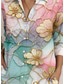 cheap Floral Tops-Women&#039;s Shirt Long Sleeve Button Down Blouse Floral Graphic Daily Stylish Modern Short Sleeve Shirt Collar Regular Tops Daily Holiday Party Outfits Pink Summer Spring