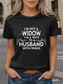 cheap Humor&amp;Quotes tee-Women&#039;s T Shirt Graphic Letter Vintage Stylish Classic Short Sleeve Crew Neck Round Neck Regular Tops Daily Print Black Purple Brown Green Summer Wife Husband