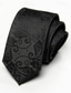 cheap Dinner Party-Men&#039;s Vintage Ties Wedding Party Patterned Tie with Floral Printed Black Yellow Red