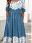 cheap Floral Dress-Women's Midi Dress A Line Dress Summer Dress Vacation Casual Daily Holiday Regular Fit Floral Graphic Half Sleeve Crew Neck Blue Black Pink Summer