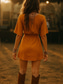 cheap Plain Dress-Women&#039;s Boho Dress Western Dress Vintage Mini Dress A Line Dress Casual Outdoor Beach Regular Fit Solid Color Half Sleeve Spaghetti Strap Orange Summer Spring
