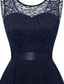 preiswerte abendkleider-Damen Midikleid Abschlussballkleid Partykleid Cocktailkleid Mode Modern Party Abendgesellschaft Date Normale Passform Einfach Ärmellos Rundhalsausschnitt Schwarz Rosa Wein Rote Sommer