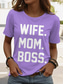 cheap Humor&amp;Quotes tee-Women&#039;s T Shirt Graphic Letter Stylish Casual Short Sleeve Round Neck Regular Tops Daily Weekend Print Black Red Blue Purple Summer Spring Teasing husband