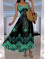 cheap Boho Dress-Women&#039;s Maxi Dress A Line Dress Slip Dress Vacation Casual Boho Going out Beach Regular Fit Floral Graphic Paisley Sleeveless V Neck Black Red Blue Purple Summer Spring