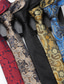 cheap Dinner Party-Men&#039;s Vintage Ties Wedding Party Patterned Tie with Floral Printed Black Yellow Red